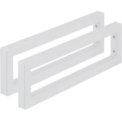 Relaxdays Wall Shelf Brackets, Set of 2, 50 cm, Steel, Supports for Washbasin & Shelving, Rectangular Design, White Relaxdays Wall Shelf Brackets, Set of 2, 50 cm, Steel, Supports for Washbasin & Shelving, Rectangular Design, White