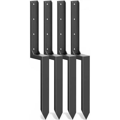 Nicoman Metal Fence Post Support Brackets, Pre-Formed Ready-to-Install, Ground Anchor Spikes, Heavy Duty Steel, Outdoor Garden Fence Support Stakes (Pack of 4) Nicoman Metal Fence Post Support Brackets, Pre-Formed Ready-to-Install, Ground Anchor Spikes, Heavy Duty Steel, Outdoor Garden Fence Support Stakes (Pack of 4)