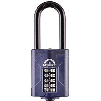 Squire Heavy Duty Padlock (CP60/2.5) Toughest Long Shackle 5 Wheel Combination Padlock Alloy Steel for Corrosion Resistance Weatherproof Lock for Home, School & Garage (Blue, 60 mm) Squire Heavy Duty Padlock (CP60/2.5) Toughest Long Shackle 5 Wheel Combination Padlock Alloy Steel for Corrosion Resistance Weatherproof Lock for Home, School & Garage (Blue, 60 mm)