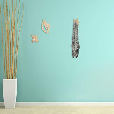 L:A:S Laser Art Style Modern Wall Mounted Coat Rack for Entrance W-KIT-402, Wood, Natural Wood, 13x19 / 8x10 / 11x12 L:A:S Laser Art Style Modern Wall Mounted Coat Rack for Entrance W-KIT-402, Wood, Natural Wood, 13x19 / 8x10 / 11x12