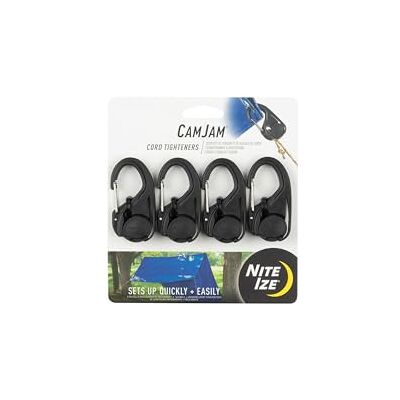Nite Ize NCJ-01-4R3 CamJam Cord Tightener Plastic Tie Down Mechanism, 4-Pack Without, Black Nite Ize NCJ-01-4R3 CamJam Cord Tightener Plastic Tie Down Mechanism, 4-Pack Without, Black