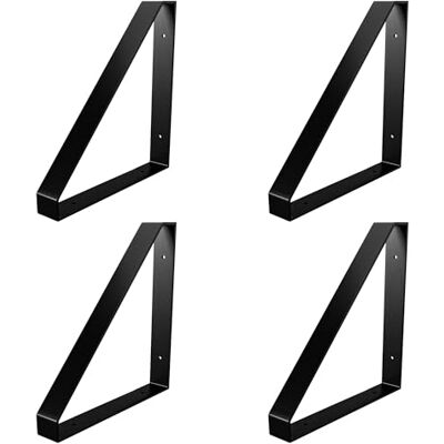 Amig Pack of 4 Triangular Brackets for Industrial Shelving 211 x 261 x 30mm Steel Black Set of 4 Brackets for Shelves Amig Pack of 4 Triangular Brackets for Industrial Shelving 211 x 261 x 30mm Steel Black Set of 4 Brackets for Shelves