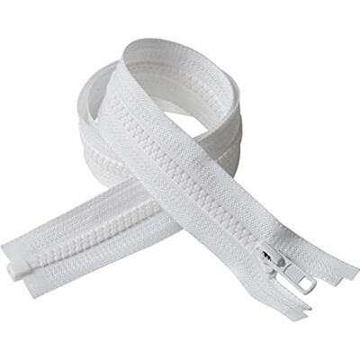 IPEA Zipper Long 90 cm – White Colour – 2 Units – Chain Size #5 – Zippers Divisible for Glare Sewing Furniture Jackets – Zip – Width 30 mm IPEA Zipper Long 90 cm – White Colour – 2 Units – Chain Size #5 – Zippers Divisible for Glare Sewing Furniture Jackets – Zip – Width 30 mm