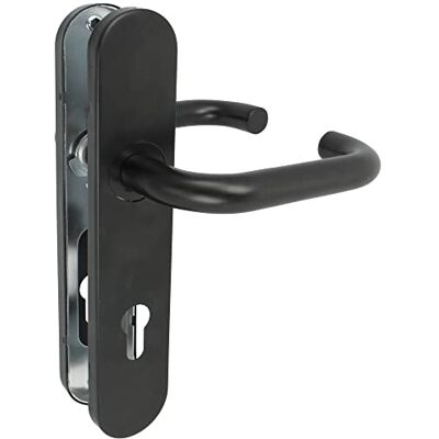 Amig Door Handle Set Polypropylene Plate for Doors 245x45mm 8mm Square Pin Simple Design Ideal for Home or Office with Key Rosette Steel and Black Polypropylene Amig Door Handle Set Polypropylene Plate for Doors 245x45mm 8mm Square Pin Simple Design Ideal for Home or Office with Key Rosette Steel and Black Polypropylene