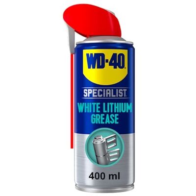 WD-40 Specialist White Lithium Grease Spray, 400ml, Long Lasting Spray Grease for Metal to Metal, Bearings, Hinges and Gears, Corrosion and Rust Protection WD-40 Specialist White Lithium Grease Spray, 400ml, Long Lasting Spray Grease for Metal to Metal, Bearings, Hinges and Gears, Corrosion and Rust Protection