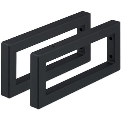 Relaxdays Wall Shelf Brackets, Set of 2, 35 cm, Steel, Supports for Washbasin & Shelving, Rectangular Design, Black Relaxdays Wall Shelf Brackets, Set of 2, 35 cm, Steel, Supports for Washbasin & Shelving, Rectangular Design, Black