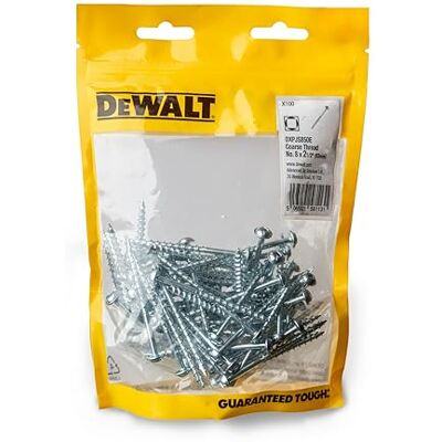 DeWalt Pocket Hole Screws 100 pcs 2 1/2" (63mm) Coarse Thread No. 8ga For Softwoods DeWalt Pocket Hole Screws 100 pcs 2 1/2" (63mm) Coarse Thread No. 8ga For Softwoods