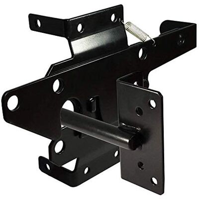 SANKINS Self-Locking Gate Latch Post Mount Automatic Gravity Lever Wood Fence Gate Latches with Fasteners/Black Finish Steel Gate Latch to Secure Pool SANKINS Self-Locking Gate Latch Post Mount Automatic Gravity Lever Wood Fence Gate Latches with Fasteners/Black Finish Steel Gate Latch to Secure Pool