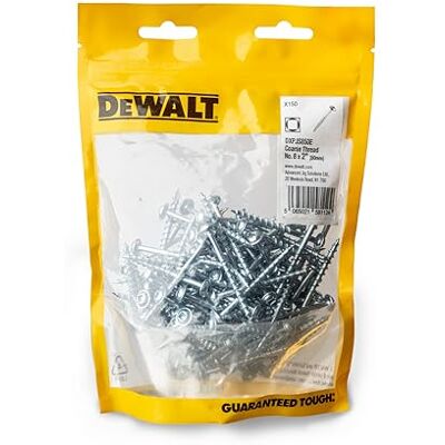 DeWalt Pocket Hole Screws 150 pcs 2" (50mm) Coarse Thread No. 8ga For Softwoods DeWalt Pocket Hole Screws 150 pcs 2" (50mm) Coarse Thread No. 8ga For Softwoods