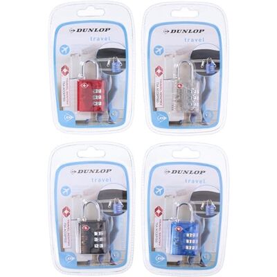 Dunlop TSA Combination Lock. 33x65x13 mm PL Padlock, Unisex Adults, Multicoloured (Multicoloured), One Size Dunlop TSA Combination Lock. 33x65x13 mm PL Padlock, Unisex Adults, Multicoloured (Multicoloured), One Size