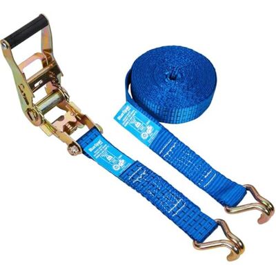 Blue Spot Tools Bluespot Heavy Duty Ratchet Tie Down Straps 38mm 6m 1500kg, designed for quick and easy securing/transporting of loads Blue Spot Tools Bluespot Heavy Duty Ratchet Tie Down Straps 38mm 6m 1500kg, designed for quick and easy securing/transporting of loads