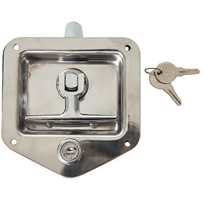 Buyers Products L8815 T-Handle Latch, Locking Single Point Latch with Gasket, with 2 Keys, Polished Stainless Steel, for Truck Bed Tool Boxes, Trailer Doors, RVs, Campers, Truck Cap Latch Buyers Products L8815 T-Handle Latch, Locking Single Point Latch with Gasket, with 2 Keys, Polished Stainless Steel, for Truck Bed Tool Boxes, Trailer Doors, RVs, Campers, Truck Cap Latch