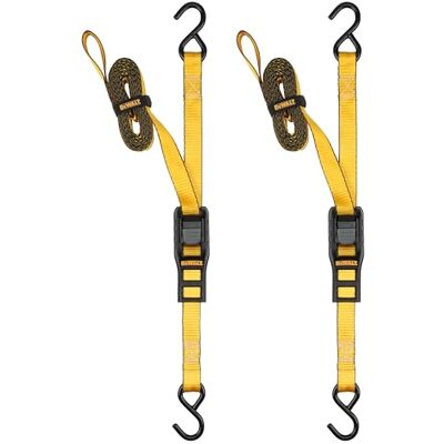 DeWalt DXBC90042 Black/Yellow 1” x 12’ Cam-Buckle Straps 500 LBS Safe Working Load / 1,500 LBS Break Strength, 2 Pack DeWalt DXBC90042 Black/Yellow 1” x 12’ Cam-Buckle Straps 500 LBS Safe Working Load / 1,500 LBS Break Strength, 2 Pack
