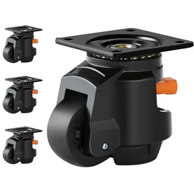VEVOR Leveling Casters, Set of 4, 2200 lbs Total Load Capacity, 2.5 inches, Heavy Duty with Upgraded Handle Design, 360 Degree Swivel Caster Wheels, Adjustable Casters with Feet for Workbench, Machine VEVOR Leveling Casters, Set of 4, 2200 lbs Total Load Capacity, 2.5 inches, Heavy Duty with Upgraded Handle Design, 360 Degree Swivel Caster Wheels, Adjustable Casters with Feet for Workbench, Machine