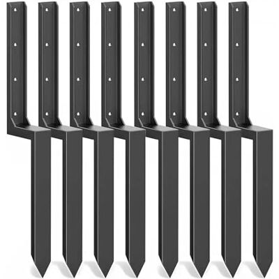 Nicoman Metal Fence Post Support Brackets, Pre-Formed Ready-to-Install, Ground Anchor Spikes, Heavy Duty Steel, Outdoor Garden Fence Support Stakes (Pack of 8) Nicoman Metal Fence Post Support Brackets, Pre-Formed Ready-to-Install, Ground Anchor Spikes, Heavy Duty Steel, Outdoor Garden Fence Support Stakes (Pack of 8)