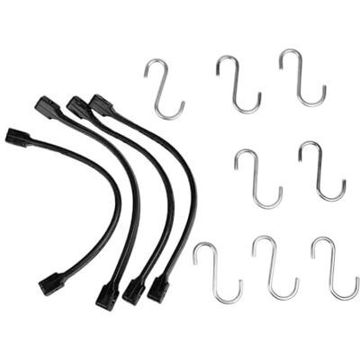 Cogex Bungees, flat bungee cords, bungee cords Rubber bungee cord Length: 35 cm Set of 8 pieces Removable hooks S hooks 4 bungees & 8 hooks Easy to use Cogex Bungees, flat bungee cords, bungee cords Rubber bungee cord Length: 35 cm Set of 8 pieces Removable hooks S hooks 4 bungees & 8 hooks Easy to use