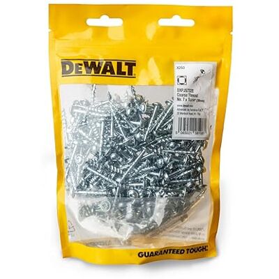 DeWalt Pocket Hole Screws 250 pcs (30mm) 1 3/16" Coarse Thread No. #7 For Softwoods DeWalt Pocket Hole Screws 250 pcs (30mm) 1 3/16" Coarse Thread No. #7 For Softwoods