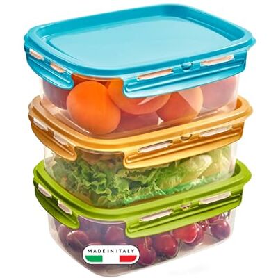 Snips , Lock MIXCOLOR, Set of 3 Food Containers, 3 x 1,8 LT, Rectangular, 23,5 x 18,5 x 13 cm, Made in Italy Snips , Lock MIXCOLOR, Set of 3 Food Containers, 3 x 1,8 LT, Rectangular, 23,5 x 18,5 x 13 cm, Made in Italy
