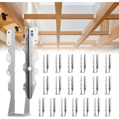 VEVOR 50 Pcs Joist Hanger, Inner Dimensions 1.57 x 1.50 x 7.83 inch / 40 x 38 x 199 mm, Rafter Hurricane Ties Joist Hangers with Rustproof Coating, Tie Brackets for Floor Deck and Ceiling Trusses VEVOR 50 Pcs Joist Hanger, Inner Dimensions 1.57 x 1.50 x 7.83 inch / 40 x 38 x 199 mm, Rafter Hurricane Ties Joist Hangers with Rustproof Coating, Tie Brackets for Floor Deck and Ceiling Trusses