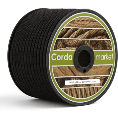 Cordamarket Anti-Fire Rope, Unisex Adult, unisex-adult, CDMKFRN090025, Black, 25 Cordamarket Anti-Fire Rope, Unisex Adult, unisex-adult, CDMKFRN090025, Black, 25
