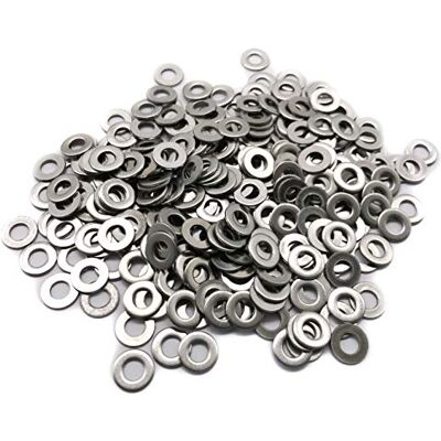 NACX M4 Flat Washer, 304 Stainless Steel, 4mm ID, 9mm OD, 0.8mm Thickness, Plain Finish, for Bolt and Screw (Pack of 300) NACX M4 Flat Washer, 304 Stainless Steel, 4mm ID, 9mm OD, 0.8mm Thickness, Plain Finish, for Bolt and Screw (Pack of 300)
