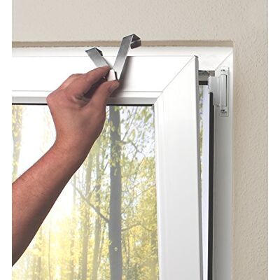 HOME WOHNIDEEN Easy Fix Window Hooks, V-Shape, Colour: White, Contents: 2 Pieces, Depth: 20 mm, White HOME WOHNIDEEN Easy Fix Window Hooks, V-Shape, Colour: White, Contents: 2 Pieces, Depth: 20 mm, White