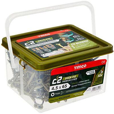 TIMco 65C2D250 C2 Decking Screw - TX20 CSK Green 4.5 x 65mm - Decking Screw TIMco 65C2D250 C2 Decking Screw - TX20 CSK Green 4.5 x 65mm - Decking Screw