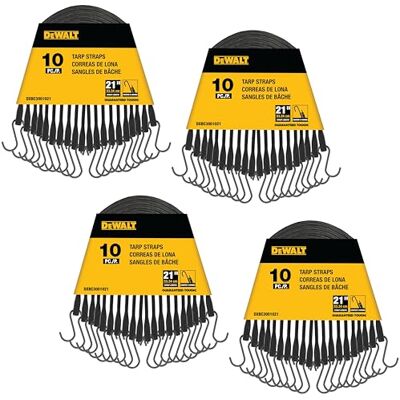 DeWalt DXBC3001021-40 Black/Yellow 21" Rubber Tarp Straps, 40 Pack DeWalt DXBC3001021-40 Black/Yellow 21" Rubber Tarp Straps, 40 Pack