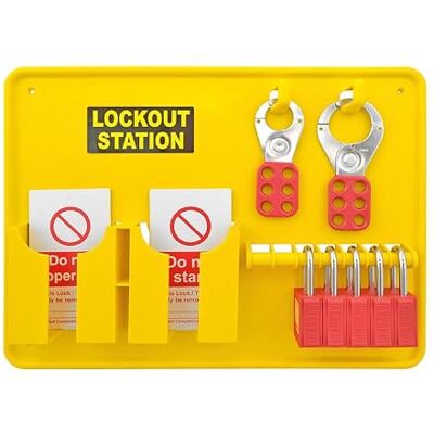 Centurion Lockout Tagout Station Board 27 Piece Kit Filled LOTO Safety station with 5 Padlocks, 20 Tags & 2 Hasps Industrial Lockout Tag System for Workplace Safety Compliance Centurion Lockout Tagout Station Board 27 Piece Kit Filled LOTO Safety station with 5 Padlocks, 20 Tags & 2 Hasps Industrial Lockout Tag System for Workplace Safety Compliance