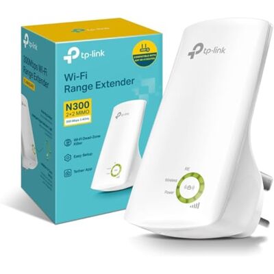 TP-Link 300 Mbps WiFi Extender, Smart Signal Indicator Light WiFi Booster, WiFi Range Extender Repeater, Internet Booster, Expand Wider WiFi Coverage, App Control Easy Plug-in, UK Plug (TL-WA854RE) TP-Link 300 Mbps WiFi Extender, Smart Signal Indicator Light WiFi Booster, WiFi Range Extender Repeater, Internet Booster, Expand Wider WiFi Coverage, App Control Easy Plug-in, UK Plug (TL-WA854RE)