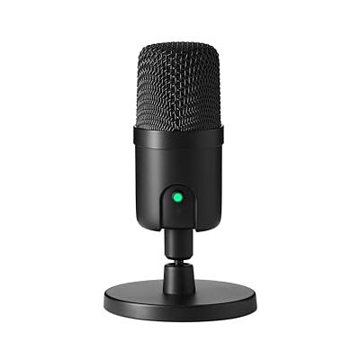 Amazon Basics Mini USB Condenser Podcast Microphone, Cardioid Pickup, 14mm Diaphragm, 360° Adjustable Stand, One-Tap Mute, Plug and Play, for Streaming and Gaming, Black Amazon Basics Mini USB Condenser Podcast Microphone, Cardioid Pickup, 14mm Diaphragm, 360° Adjustable Stand, One-Tap Mute, Plug and Play, for Streaming and Gaming, Black