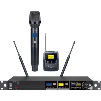 Citronic TU2 Dual UHF Wireless Microphone System PLL Tuneable 1 Handheld Mic + 1 Bodypack Headset & Lavalier Set for Karaoke, PA, Singing & Events Citronic TU2 Dual UHF Wireless Microphone System PLL Tuneable 1 Handheld Mic + 1 Bodypack Headset & Lavalier Set for Karaoke, PA, Singing & Events