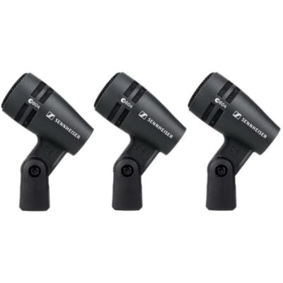 Sennheiser e 604 Dynamic Cardioid Instrument Microphone 3-Pack For Drum Kit & Percussion Recording Compact Clip-Mount Design Black (506667) Sennheiser e 604 Dynamic Cardioid Instrument Microphone 3-Pack For Drum Kit & Percussion Recording Compact Clip-Mount Design Black (506667)