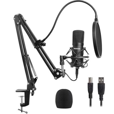 Prosound USB Microphone Kit 192KHZ/24BIT PC Condenser Podcast Streaming Cardioid Mic Plug & Play for Computer, YouTube, Gaming Recording Prosound USB Microphone Kit 192KHZ/24BIT PC Condenser Podcast Streaming Cardioid Mic Plug & Play for Computer, YouTube, Gaming Recording