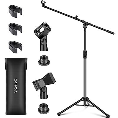 CAHAYA Upgraded Tripod Boom Sheet Microphone Stand Universal Metal Mic Stand with Carrying Bag, for Singing Speech Wedding Stage and Outdoor CY0311 CAHAYA Upgraded Tripod Boom Sheet Microphone Stand Universal Metal Mic Stand with Carrying Bag, for Singing Speech Wedding Stage and Outdoor CY0311