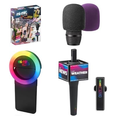 Mi-Mic Live Media Maker Kit with 25m Wireless Microphone, Clip On Lapel Mic and LED Ring Light, Clear Sound For Content Creation Mi-Mic Live Media Maker Kit with 25m Wireless Microphone, Clip On Lapel Mic and LED Ring Light, Clear Sound For Content Creation