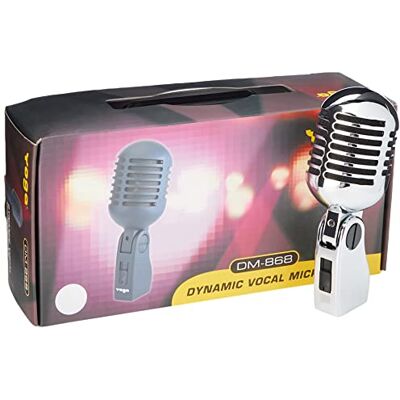 PULSE PLS00093 Retro Style Chrome Microphone Silver/Chrome PULSE PLS00093 Retro Style Chrome Microphone Silver/Chrome