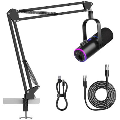 Ortizan USB XLR Dynamic Podcast Microphone, Boom Arm and Mute Ortizan USB XLR Dynamic Podcast Microphone, Boom Arm and Mute