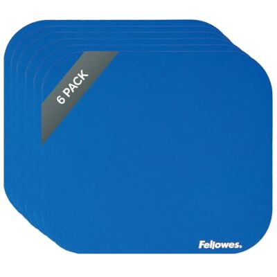 Fellowes 6 Pack Mouse Pad – Blue Mouse Pad- Non-Slip Rubber Base, Smooth Polyester Surface, Comfortable & Durable – Mousepads for Desks, Computer, Laptop, Office & Home, 22.9 x 20.3 cm Fellowes 6 Pack Mouse Pad – Blue Mouse Pad- Non-Slip Rubber Base, Smooth Polyester Surface, Comfortable & Durable – Mousepads for Desks, Computer, Laptop, Office & Home, 22.9 x 20.3 cm