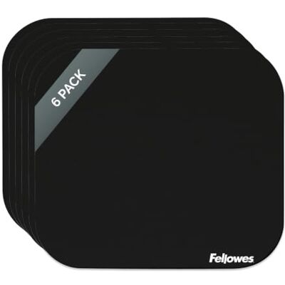 Fellowes 6 Pack Mouse Pad – Black Mouse Pad- Non-Slip Rubber Base, Smooth Polyester Surface, Comfortable & Durable – Mousepads for Desks Computer, Laptop, Office & Home, 22.9 x 20.3 cm Fellowes 6 Pack Mouse Pad – Black Mouse Pad- Non-Slip Rubber Base, Smooth Polyester Surface, Comfortable & Durable – Mousepads for Desks Computer, Laptop, Office & Home, 22.9 x 20.3 cm