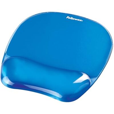 Fellowes Mouse Mat Wrist Support Crystals Gel Mouse Pad with Non Slip Rubber Base Ergonomic Mouse Mat for Computer, Laptop, Home Office Use Compatible with Laser and Optical Mice Blue Fellowes Mouse Mat Wrist Support Crystals Gel Mouse Pad with Non Slip Rubber Base Ergonomic Mouse Mat for Computer, Laptop, Home Office Use Compatible with Laser and Optical Mice Blue