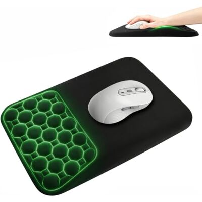 JADUFHU Mouse Mat Wrist Support, Memory Foam Pad with PU Anti-Slip Base JADUFHU Mouse Mat Wrist Support, Memory Foam Pad with PU Anti-Slip Base