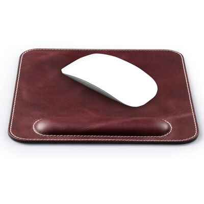 LONDO Genuine Leather Mouse Pad With Wrist Rest 8.2" x 8.2" Non-Slip Desk Mat Smooth Surface, Ergonomic Support LONDO Genuine Leather Mouse Pad With Wrist Rest 8.2" x 8.2" Non-Slip Desk Mat Smooth Surface, Ergonomic Support