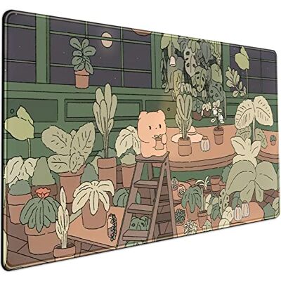 LuckyCow Cute Desk Mat Kawaii Bear Mousepad Cute Anime Plant Desk Protector, Kawai Aesthetic Brown and Green Forest Keyboard Mat, Large Mouse Pad XXL Gaming Desk Pad XL Office Home Decor for Women Girls LuckyCow Cute Desk Mat Kawaii Bear Mousepad Cute Anime Plant Desk Protector, Kawai Aesthetic Brown and Green Forest Keyboard Mat, Large Mouse Pad XXL Gaming Desk Pad XL Office Home Decor for Women Girls