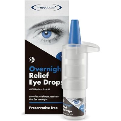 The Eye Doctor Eye Doctor Overnight Dry Eye Drops, 0.4% Hyaluronic Acid, Eyedrops, 10ml Alpha Lipoic Acid and Vitamin E for Severe Dryness on Waking, Preservative Free, Long Lasting Moisture, Contact Lens Friendly The Eye Doctor Eye Doctor Overnight Dry Eye Drops, 0.4% Hyaluronic Acid, Eyedrops, 10ml Alpha Lipoic Acid and Vitamin E for Severe Dryness on Waking, Preservative Free, Long Lasting Moisture, Contact Lens Friendly