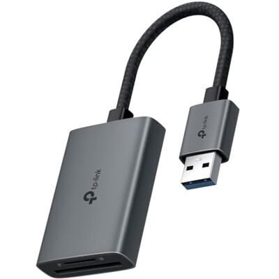 TP-Link Memory Card Reader SD Card Reader, USB to SD and microSD up to 2TB, USB 3.0, UHS-I 200MB/s, Simultaneous Reading and Writing Two Cards, UA430 TP-Link Memory Card Reader SD Card Reader, USB to SD and microSD up to 2TB, USB 3.0, UHS-I 200MB/s, Simultaneous Reading and Writing Two Cards, UA430