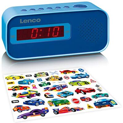 Lenco CR-205 Children's Alarm Clock-Two Hours Wake Up-FM PLL Radio-Snooze Function-Dimmer-Sticker-Blue, Acrylic, 1 Stück (1er Pack) Lenco CR-205 Children's Alarm Clock-Two Hours Wake Up-FM PLL Radio-Snooze Function-Dimmer-Sticker-Blue, Acrylic, 1 Stück (1er Pack)