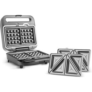 KARACA Tote 2-in-1 Sandwich Toaster & Waffle Maker with Non-Stick Plates, 1000W, Inox, Dual Function Toastie Machine, Quick Heating, Digital LED Display, Dishwasher Safe KARACA Tote 2-in-1 Sandwich Toaster & Waffle Maker with Non-Stick Plates, 1000W, Inox, Dual Function Toastie Machine, Quick Heating, Digital LED Display, Dishwasher Safe