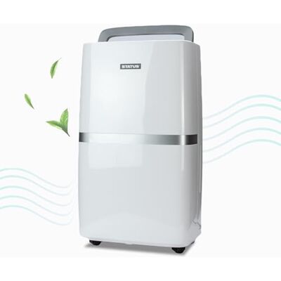 Status 16L Dehumidifier, 230W Portable Moisture Remover with Night Mode, Clothes-Dry Boost and Smart LED Control for Bedroom Bathroom Laundry, White (DEHUMID-16L1PKB) Status 16L Dehumidifier, 230W Portable Moisture Remover with Night Mode, Clothes-Dry Boost and Smart LED Control for Bedroom Bathroom Laundry, White (DEHUMID-16L1PKB)