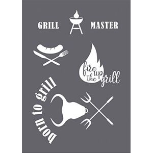 Rayher 45114000 Stencil "Grill Master" A4, 1 stencil+1 squeegee, tab-bag Rayher 45114000 Stencil "Grill Master" A4, 1 stencil+1 squeegee, tab-bag